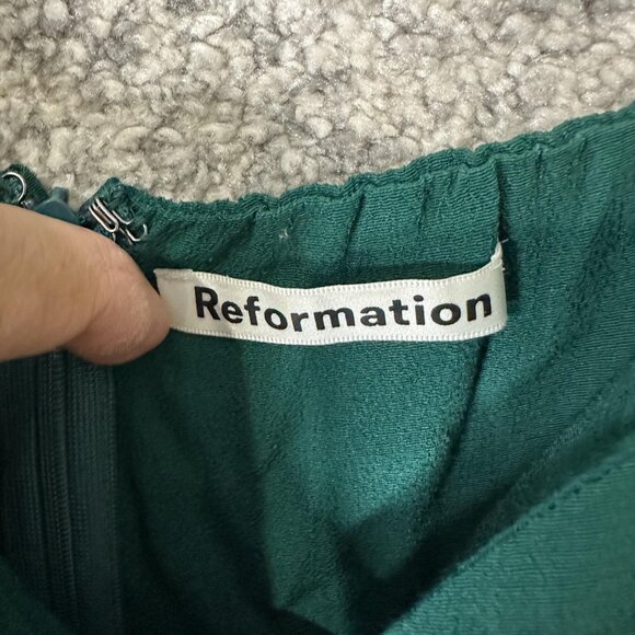 Reformation Dress Womens 6 Green Sweetheart Maxi Ruffle Strap Formal Gown - Picture 5 of 8